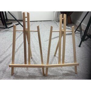 A Frame Wooden Easel 14 inch Adjustable Wood Beige